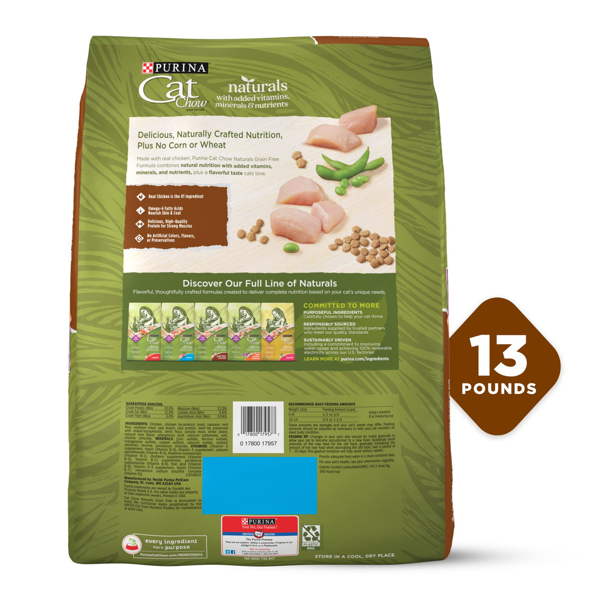 Grain Free Dry Cat Food with Real Chicken 13 lb E337