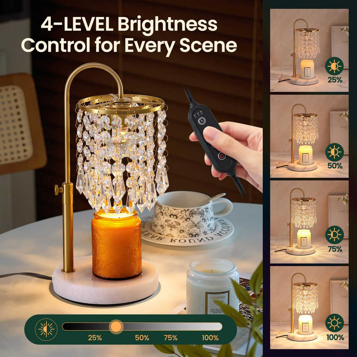 Candle Warmer Lamp with Timer Dimmer and 3 Bulbs U885900