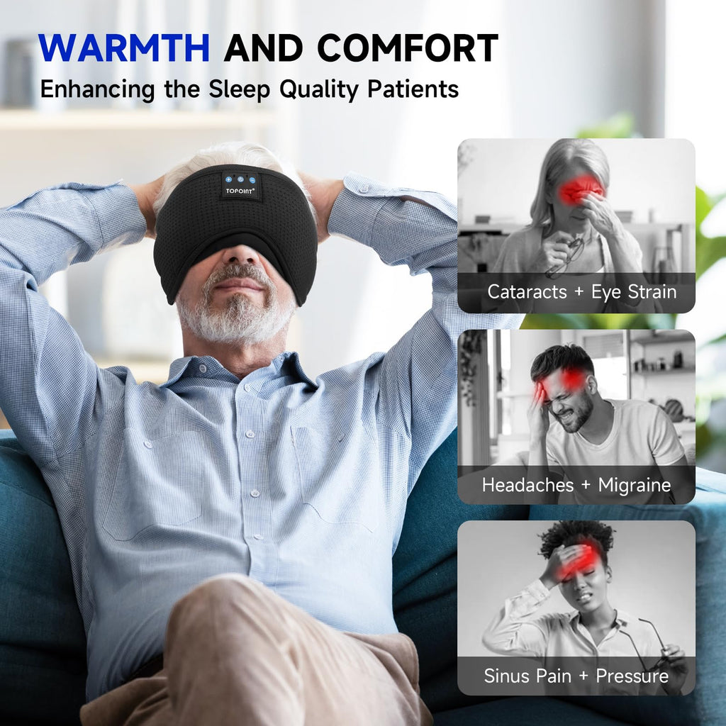 Cotton Sleep Mask Headphones Bluetooth Wireless with Microphone Y466
