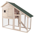 55" 2-Tier Wooden Rabbit Hutch with Ramp V9089