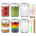 16 oz 6 Pack Wide Mouth Mason Jars with Airtight Lids R27021