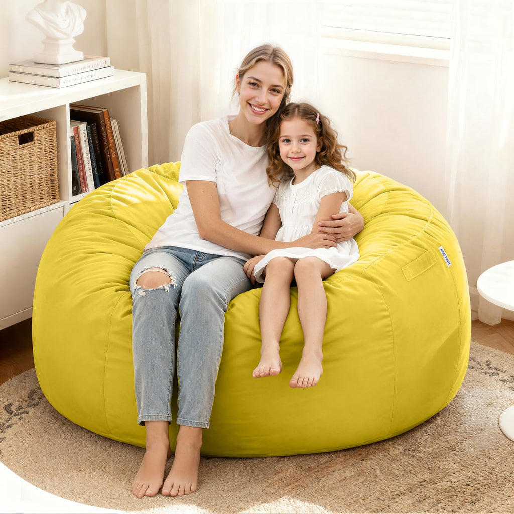 Giant 4' Memory Foam Bean Bag Chair with Microfiber Cover U141308