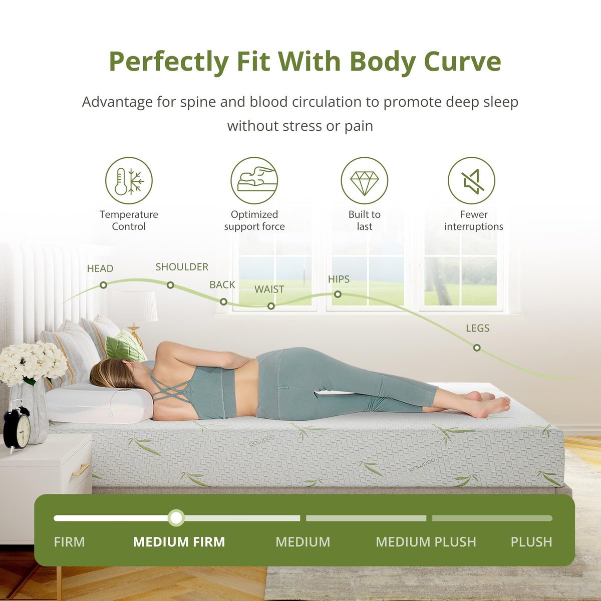 Full Size 8 Inch Medium Firm Memory Foam Mattress D735