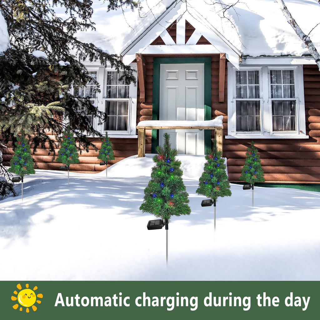 Solar Christmas Tree Garden Stake Lights Outdoor Waterproof Y3038