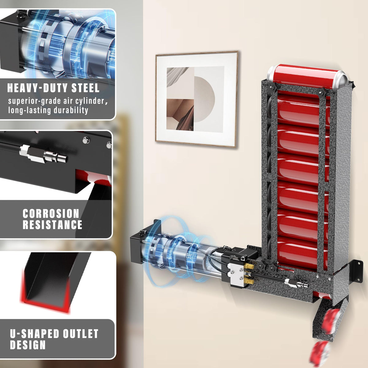 Heavy Duty Aluminum Can Crusher Wall Mounted 12oz 16oz N219016