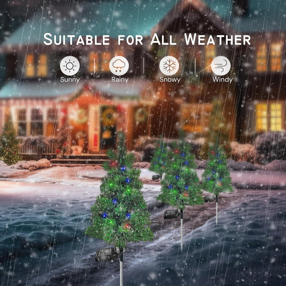 Solar Christmas Tree Garden Stake Lights Outdoor Waterproof Y3038
