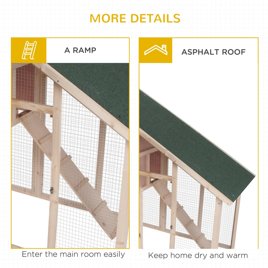 55" 2-Tier Wooden Rabbit Hutch with Ramp V9089