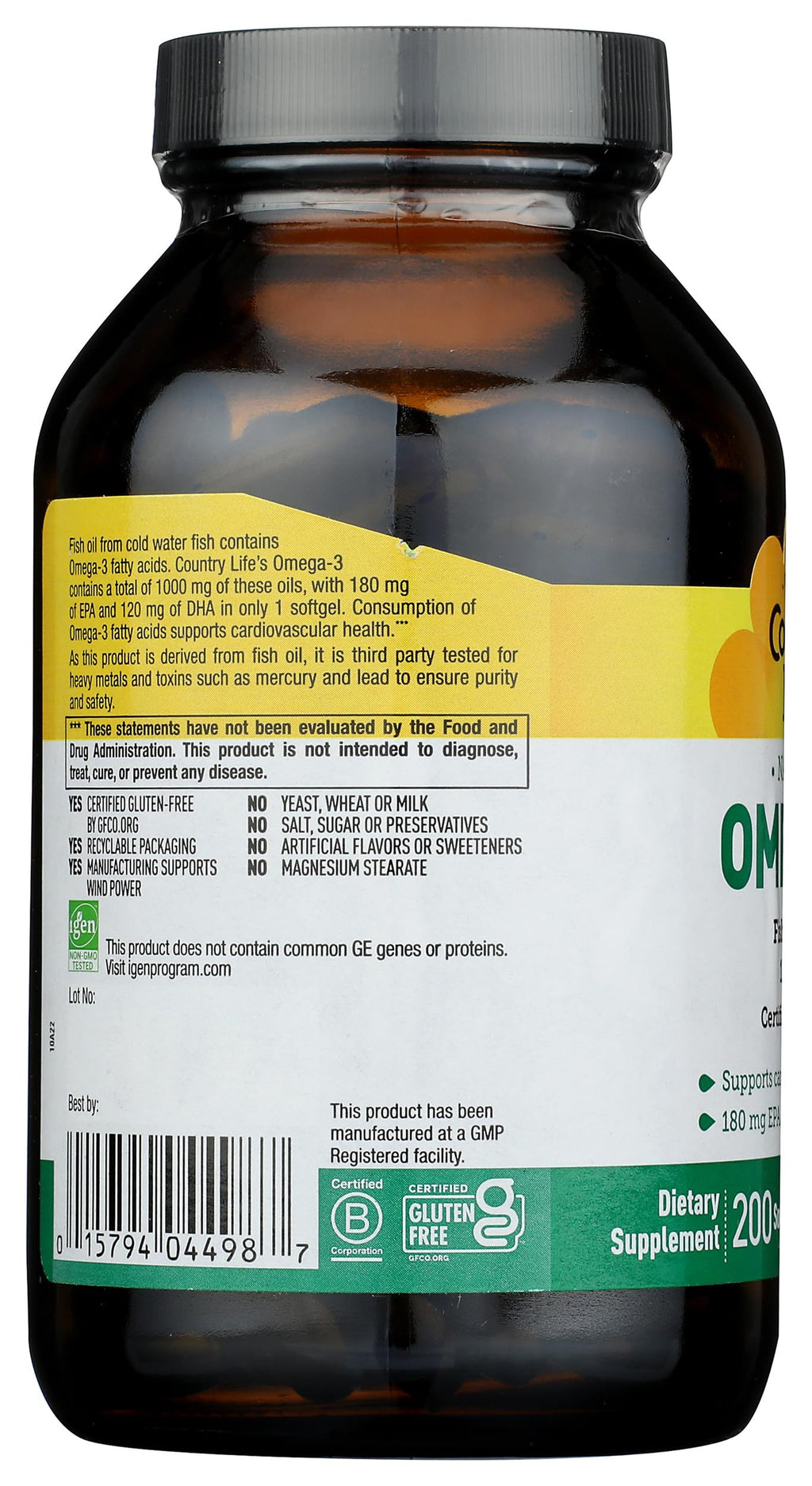 Omega-3 1000Mg Fish Oil 200-Softgel M415960