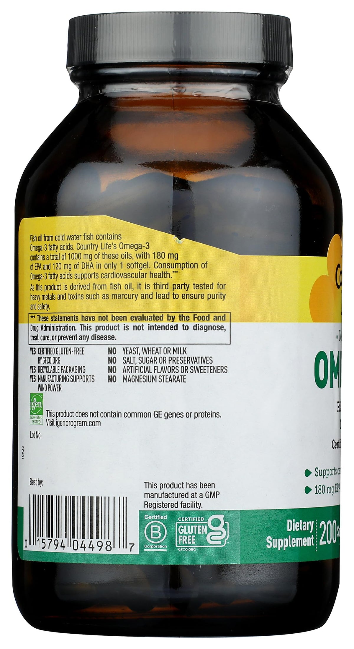 Omega-3 1000Mg Fish Oil 200-Softgel M415960