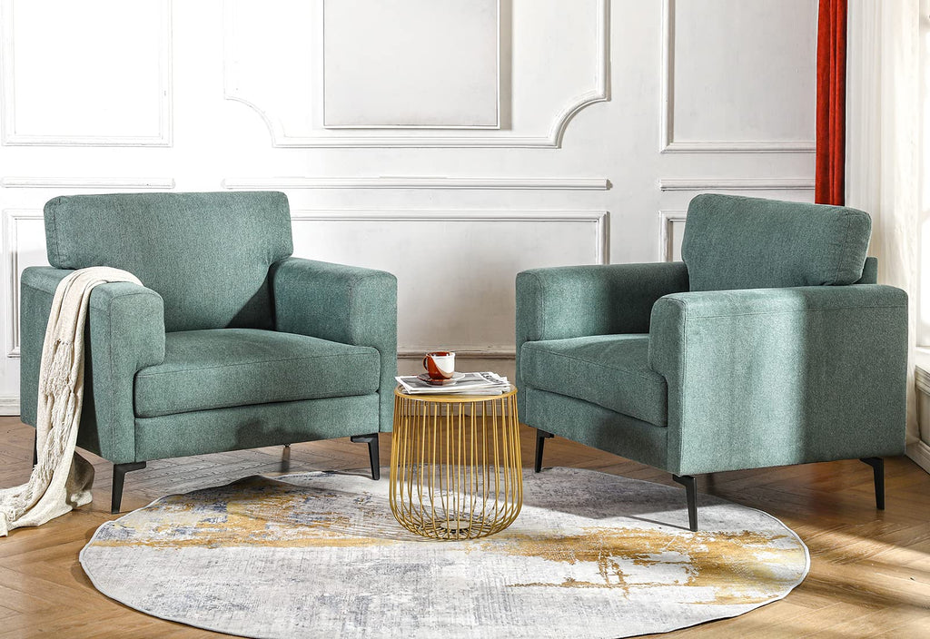 Oversized Linen Accent Chair 2PC B627079