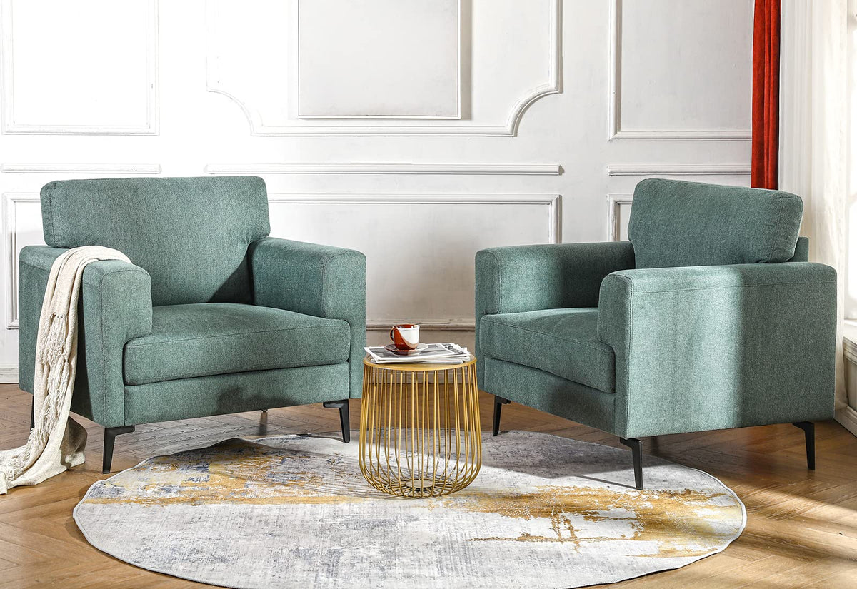 Oversized Linen Accent Chair 2PC B627079