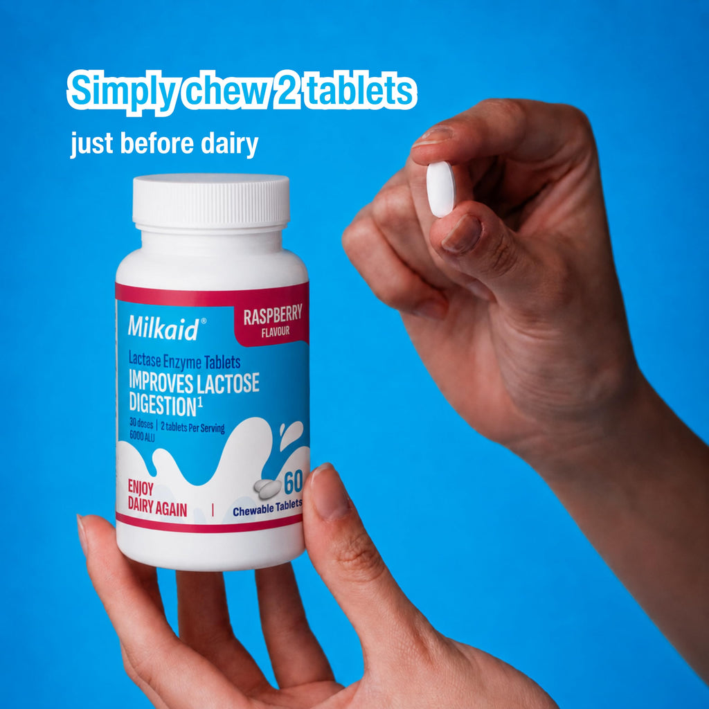 Chewable Lactase Enzyme Tablets 60 Tablets Raspberry O34117