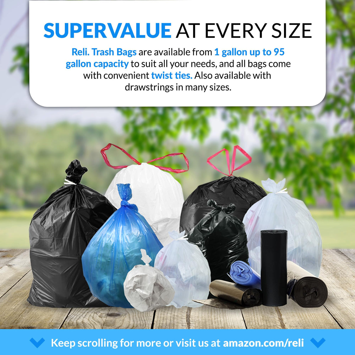 40-45 Gallon Heavy Duty Trash Bags D239731