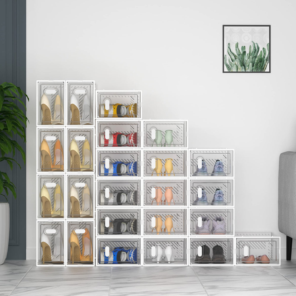 Clear Stackable Shoe Storage Boxes K825