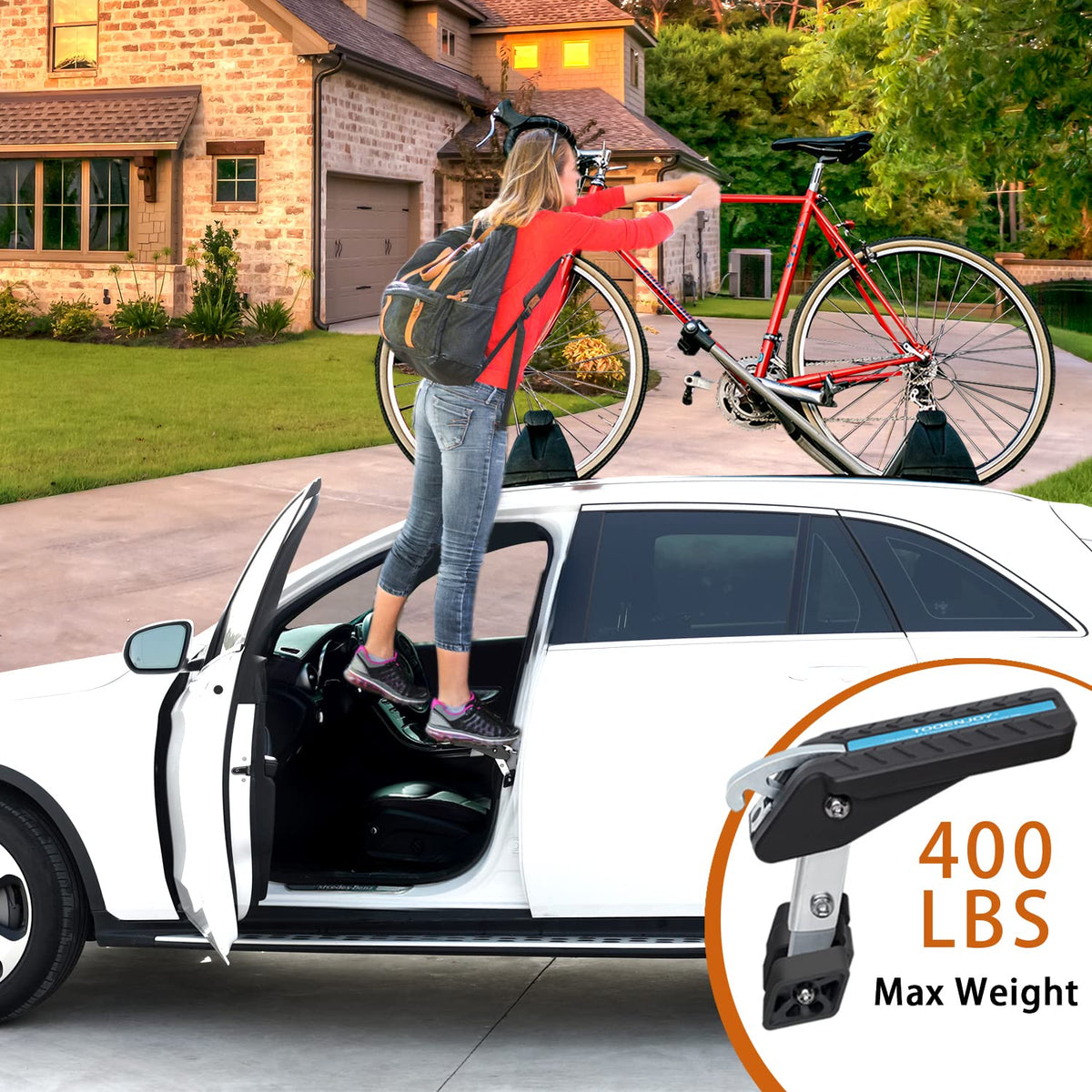 Adjustable Foldable Car Door Latch Step Max Load 400LBS U71222