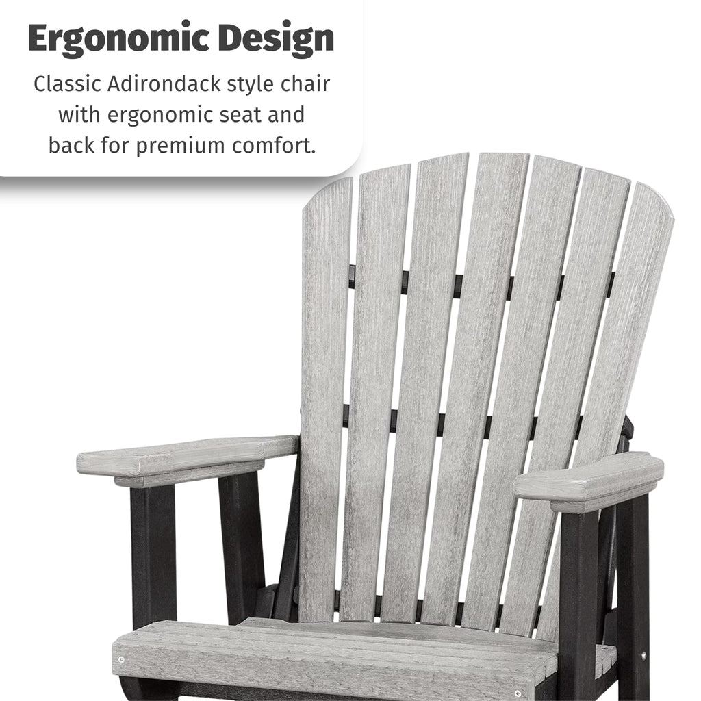 Tudor Brown Cedar Poly Adirondack Glider Outdoor Chair T6235
