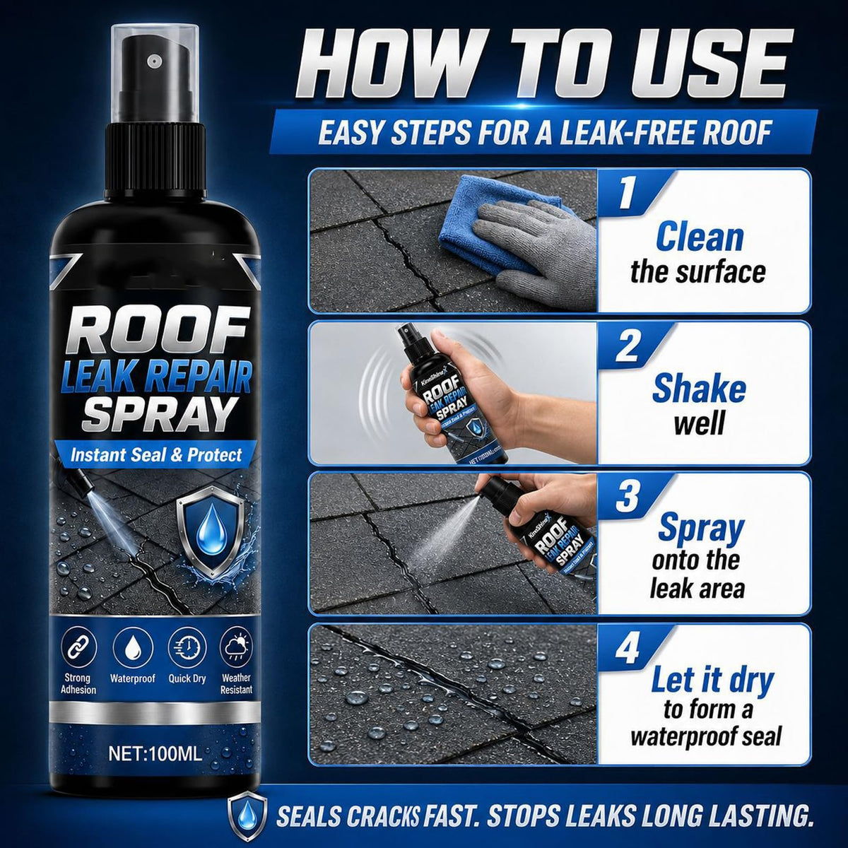 Waterproof Leak Repair Spray 3pcs K351547