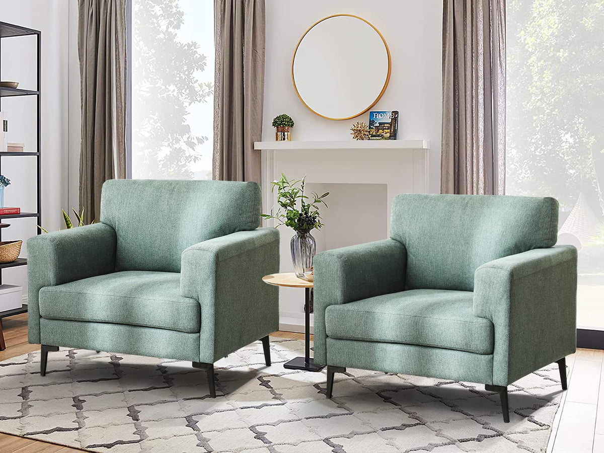 Oversized Linen Accent Chair 2PC B627079