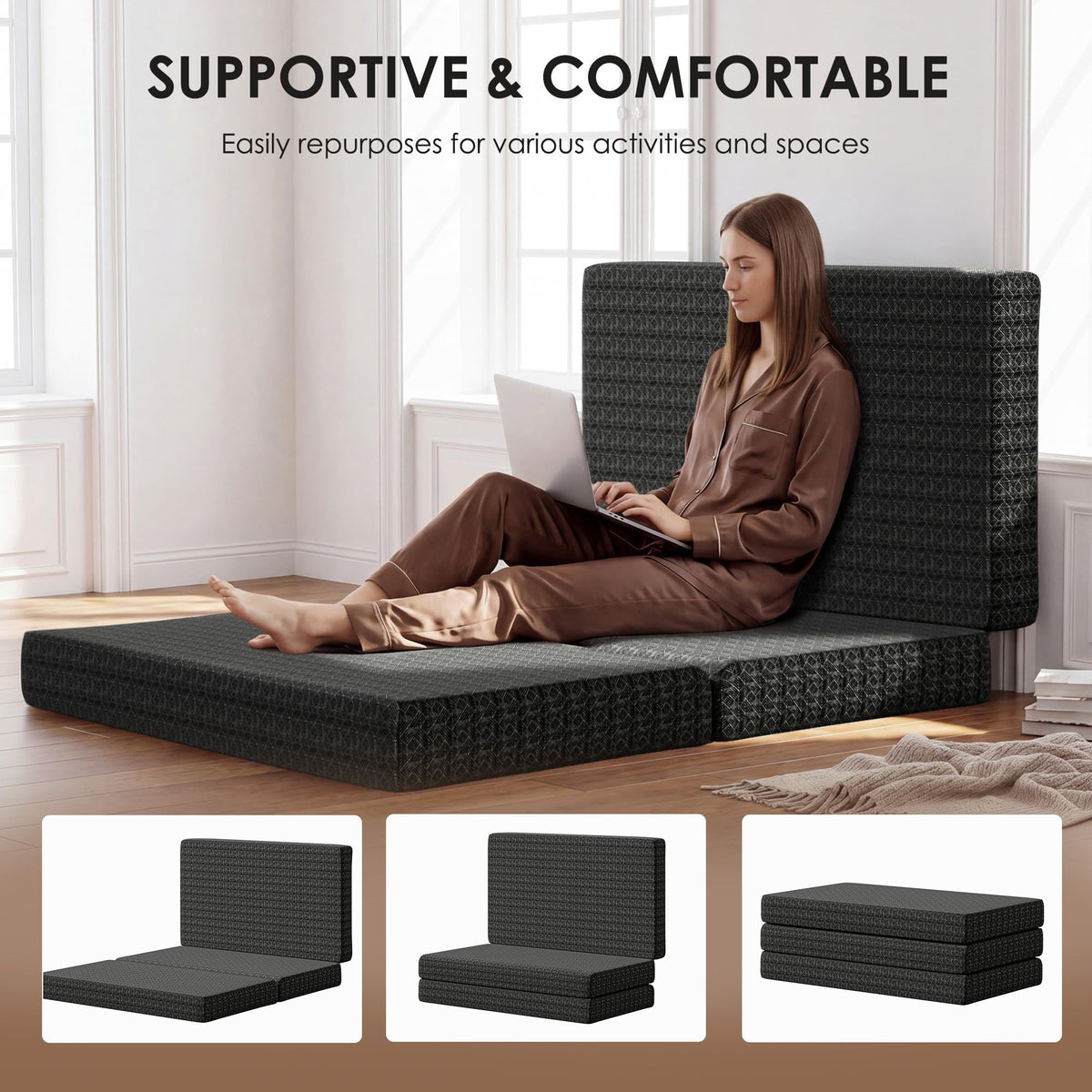 Queen Tri-Fold Memory Foam Mattress S203
