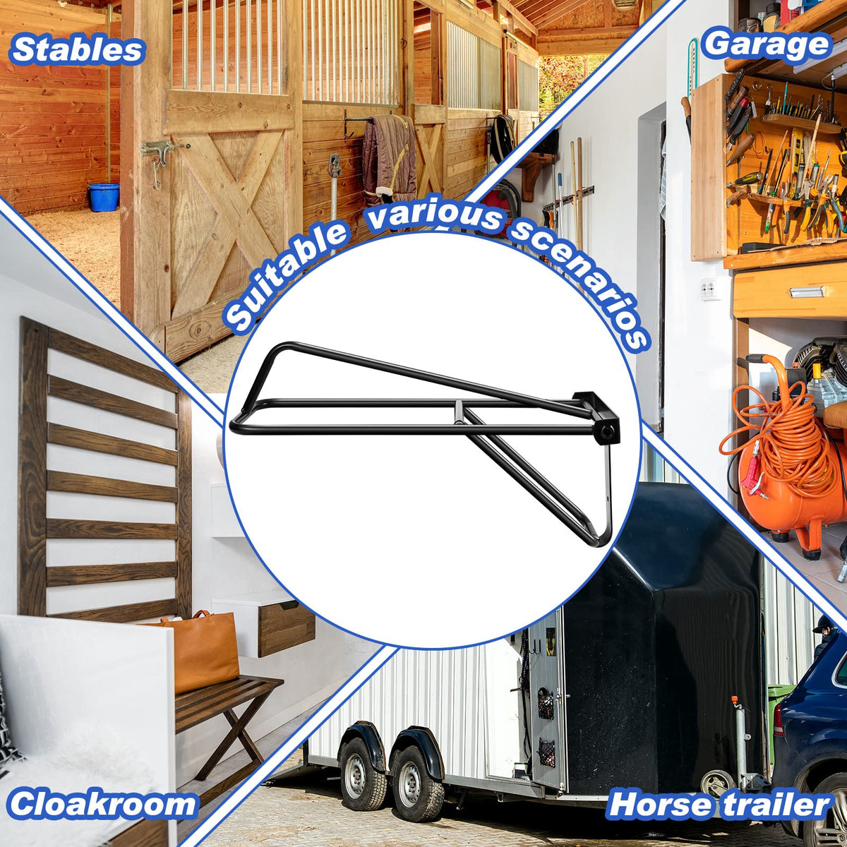 2 Pieces Portable Folding Saddle Rack N639