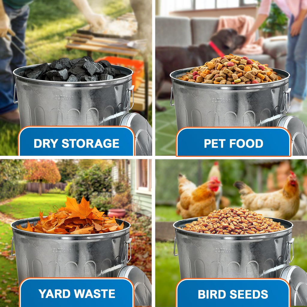 20 Gallon and 6 Gallon Metal Trash Can Set with Lids Y805993