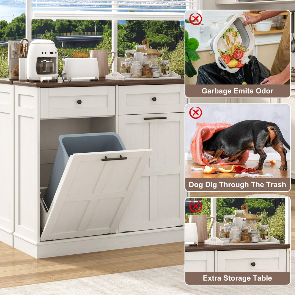 13 Gallon Double Tilt-Out Trash Can Cabinet F6953
