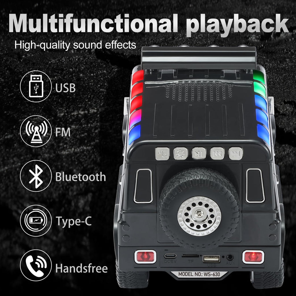Black Off-Road Bluetooth Speaker with Roof Lights O5303