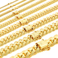 10K Yellow Gold Cuban Link Chain Necklace A8653
