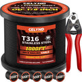 Black 1000FT 1/8" T316 Stainless Steel Cable Q622