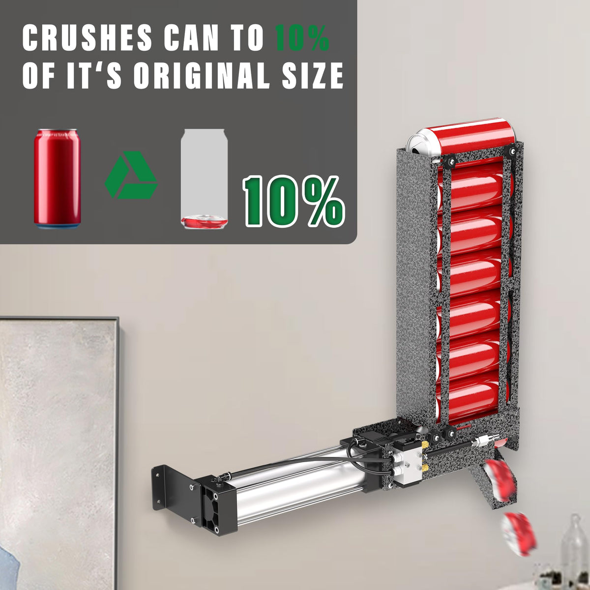 Heavy Duty Aluminum Can Crusher Wall Mounted 12oz 16oz N219016