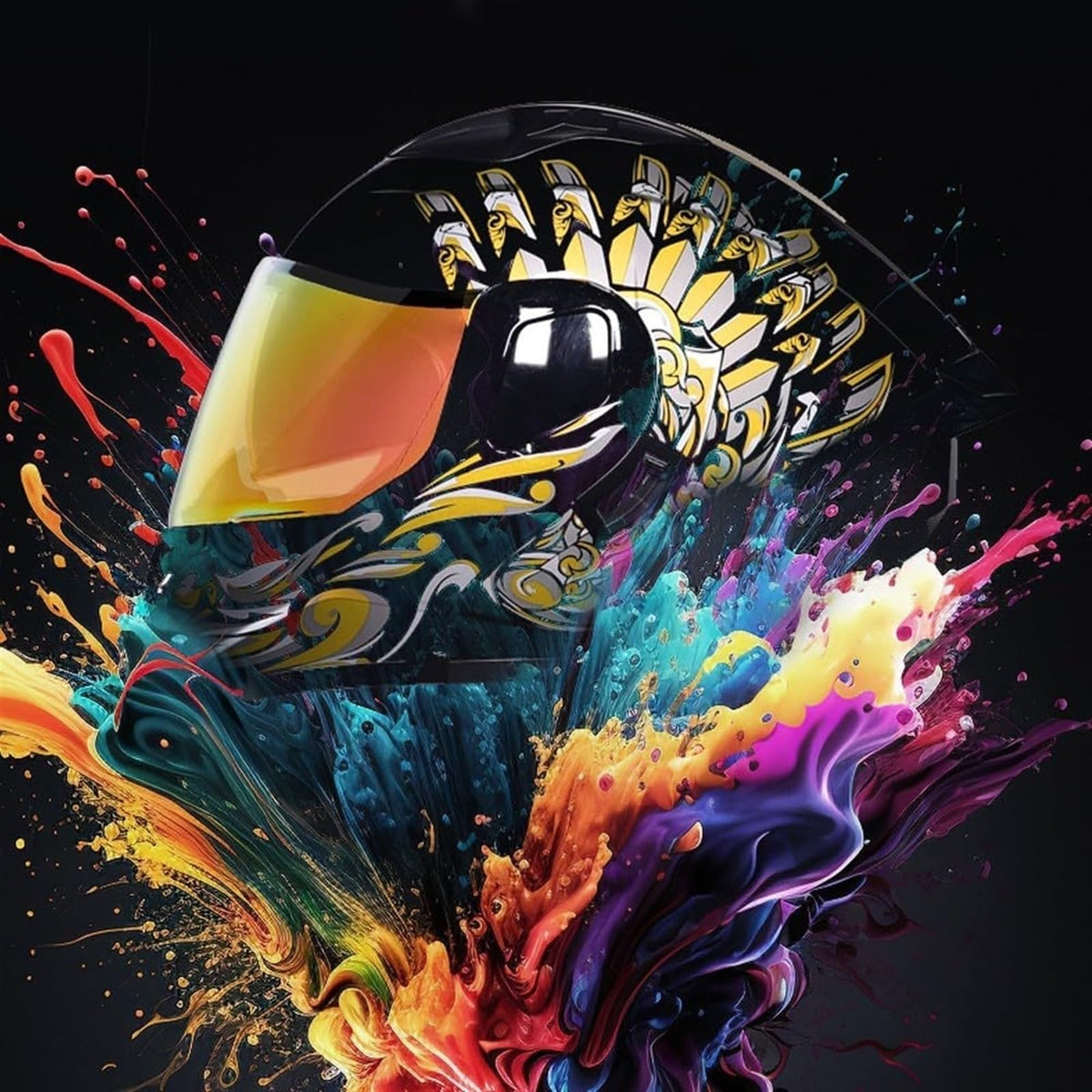 Bluetooth Modular Flip Up Full Face Motorcycle Helmet with Dual Visor A6578