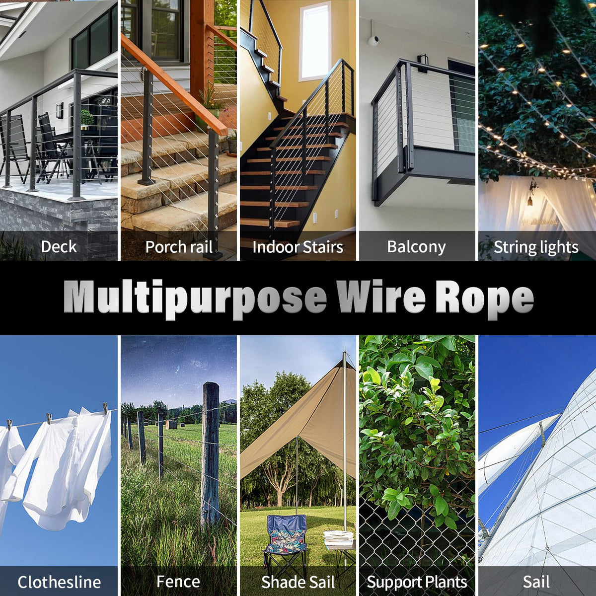 Stainless Steel 500FT 1/8" T316 Wire Rope Cable S428