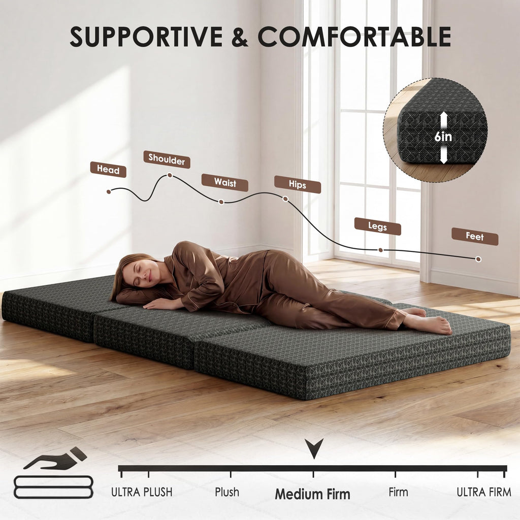Queen Tri-Fold Memory Foam Mattress S203