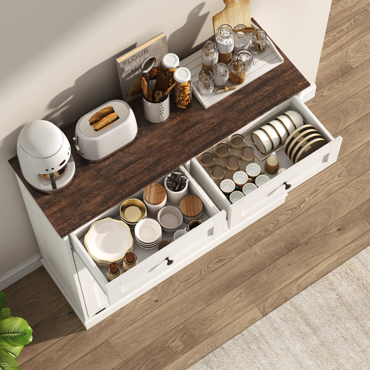 13 Gallon Double Tilt-Out Trash Can Cabinet F6953