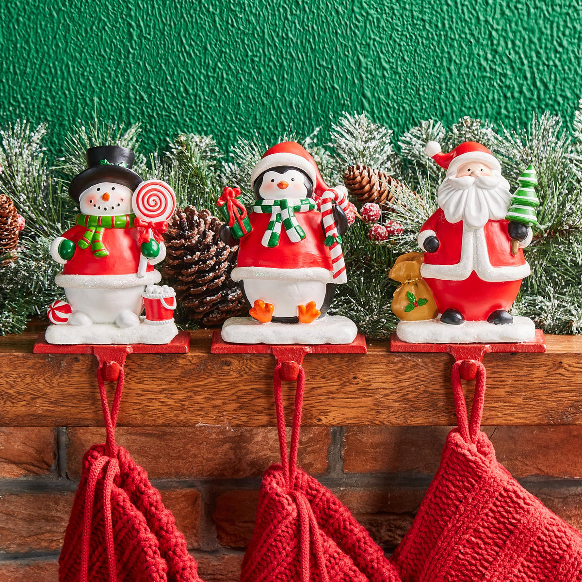Set of 3 Christmas Stocking Holders Z37848