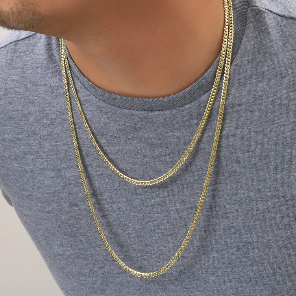 10K Yellow Gold Cuban Link Chain Necklace A8653