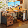 51" Computer Desk with Outlets & LED, Brown M773806