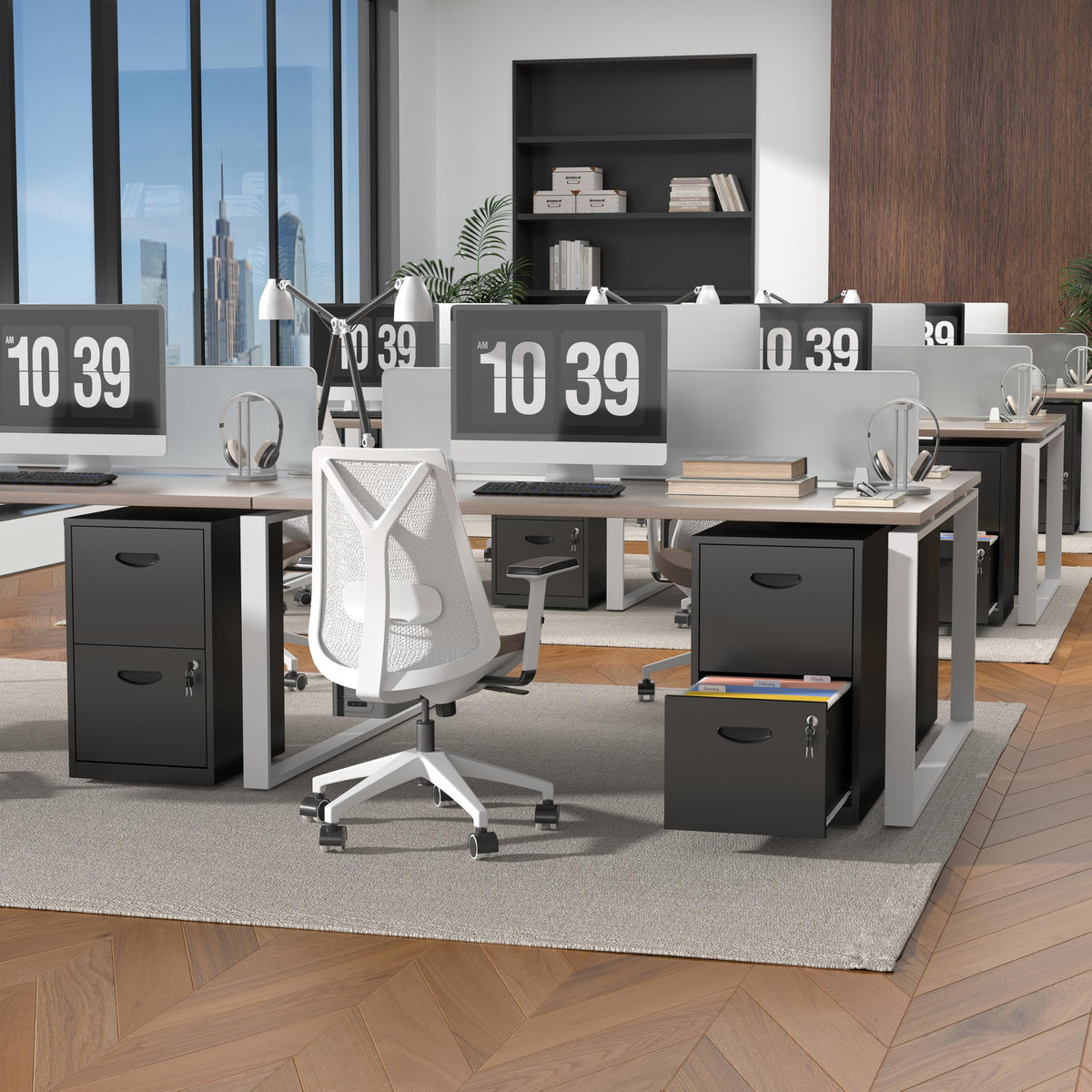 2 Drawer Metal File Cabinet with Lock Z9443