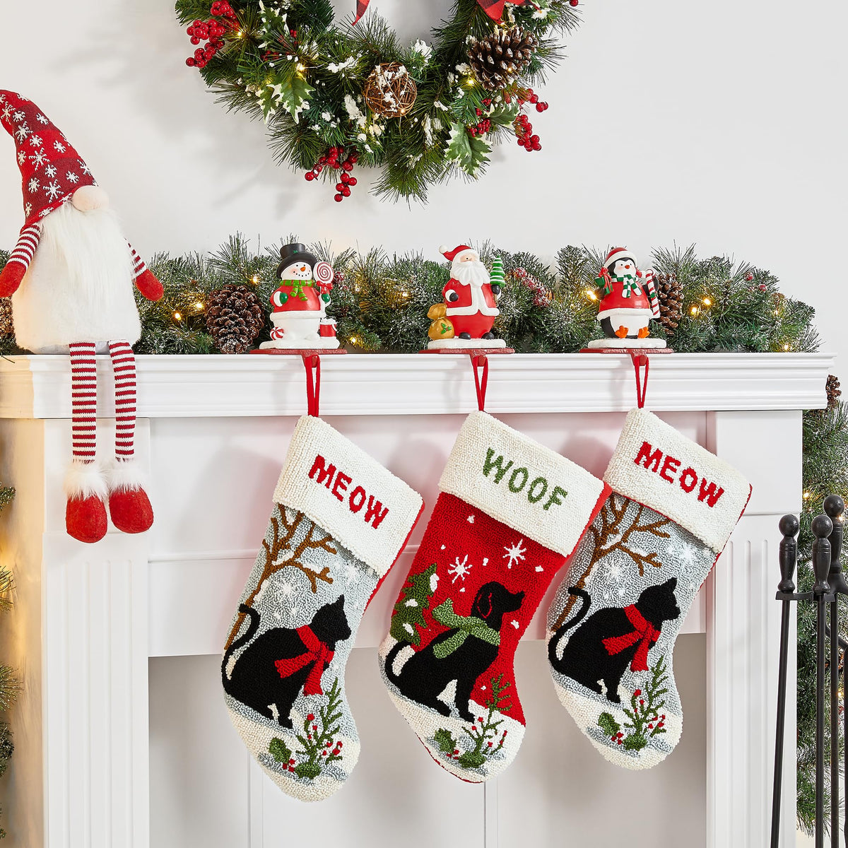 Set of 3 Christmas Stocking Holders Z37848