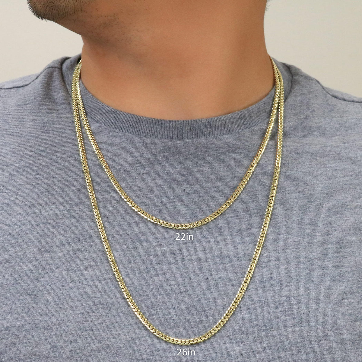 10K Yellow Gold Cuban Link Chain Necklace A8653